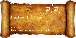 Pacher Péter névjegykártya