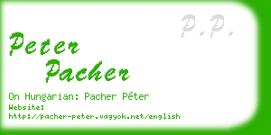peter pacher business card